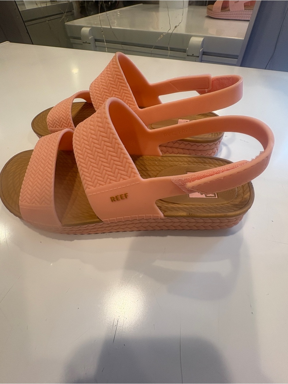 Reef Coral Pink Slingback Slide Sandals